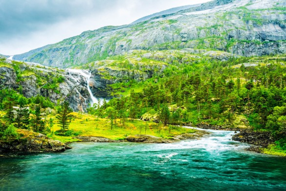 Norwegen Wasserfall Landschaft