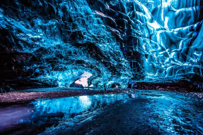 Ice cave under Vatnajokull glacier