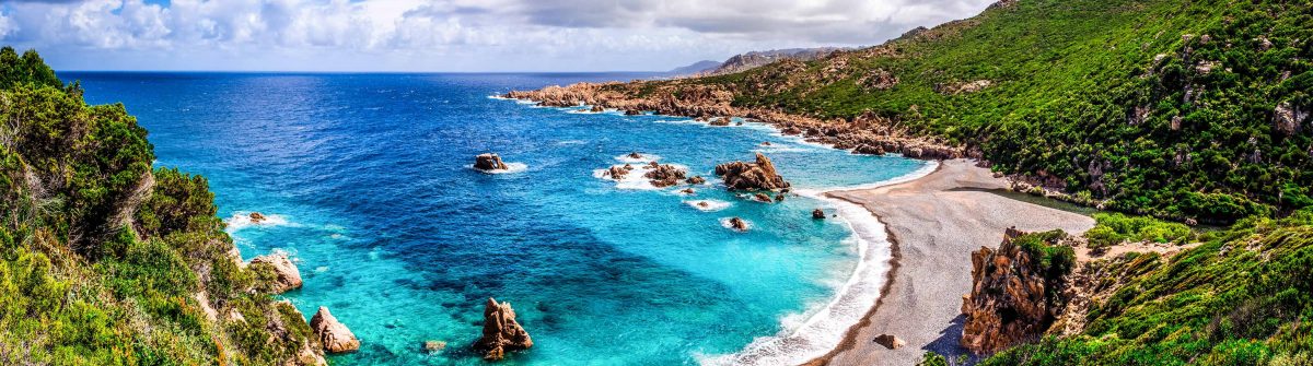 Beautiful ocean coastline in Costa Paradiso, Sardinia