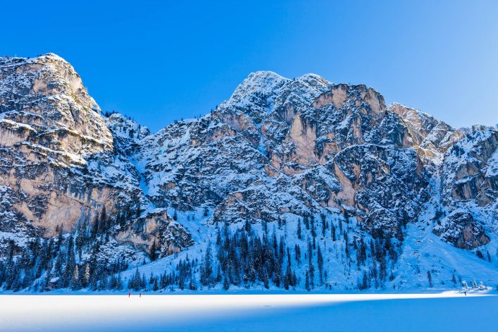 Frozen Lake of Braies, Italy