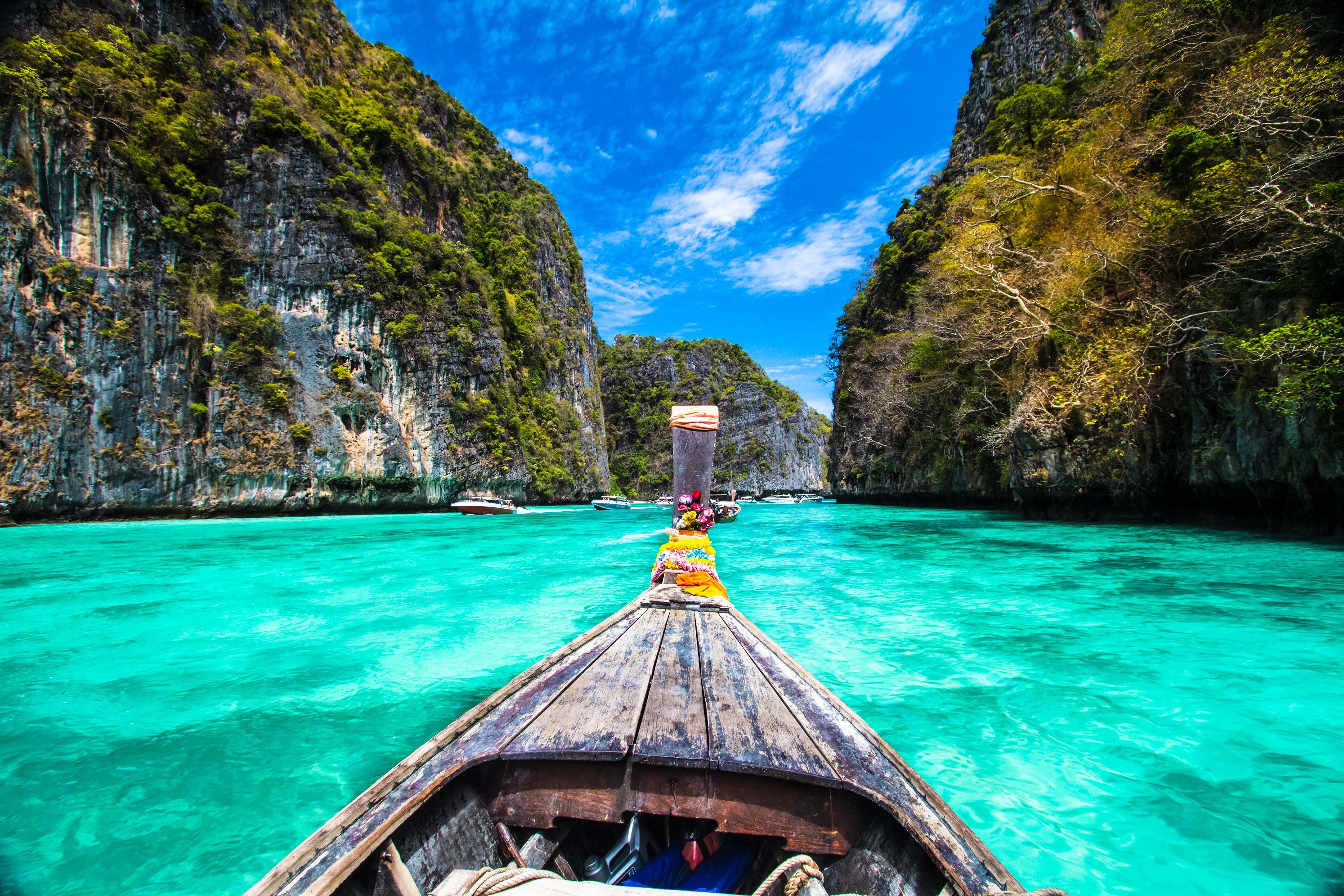 Wooden boat on Phi-Phi island, Thailand.