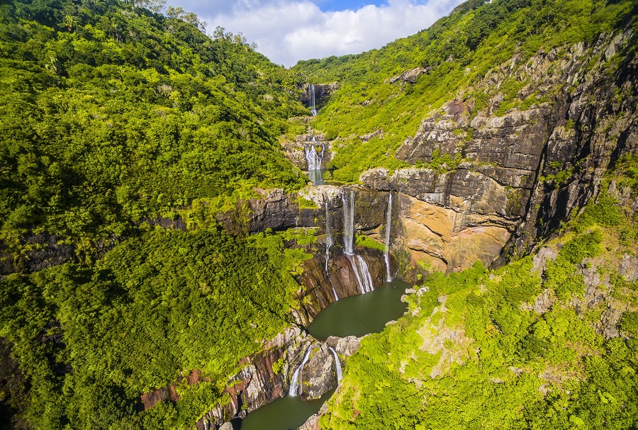 Tamarin Wasserfall auf Mauritius