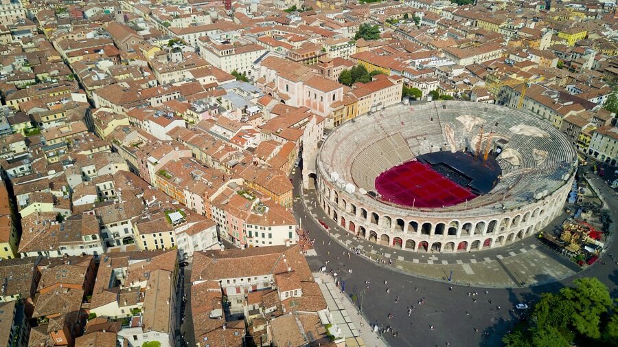 Verona und die Arena von Oben 