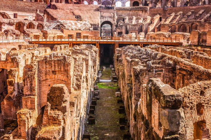 Rome, Italy – The Colosseum, collapsed Interior