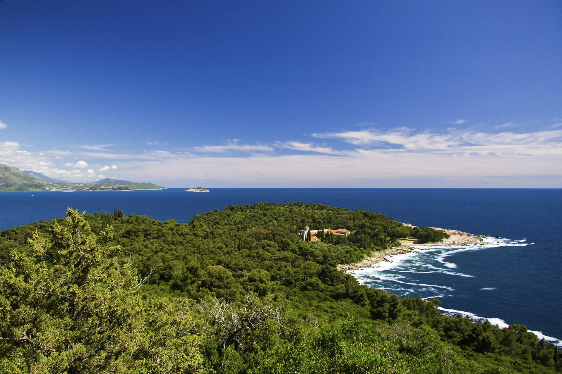 Die grüne Insel Lokrum in Kroatien, nahe Dubrovnik.