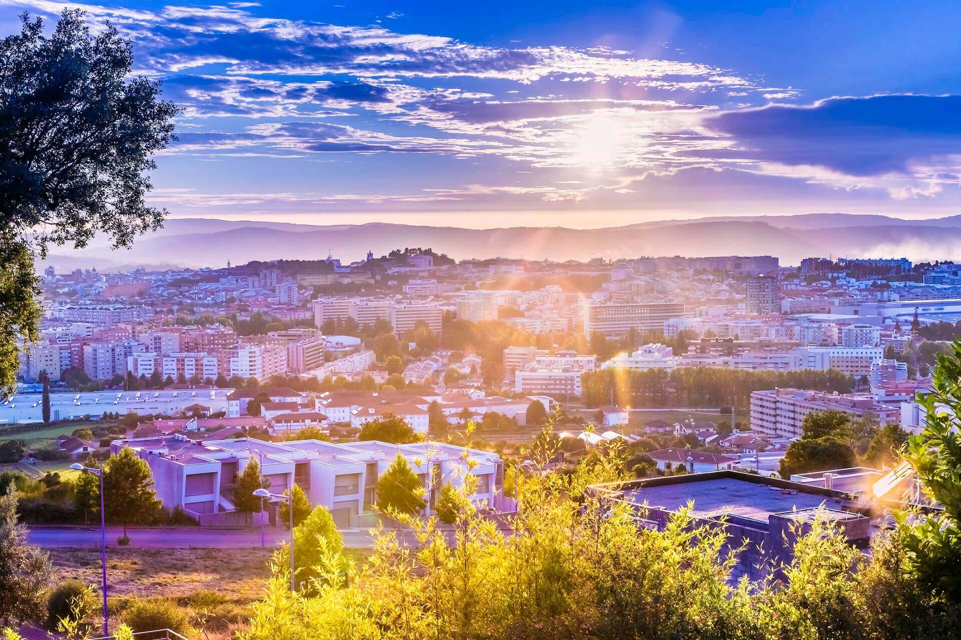 Der Blick über die Stadt Braga in Portugal