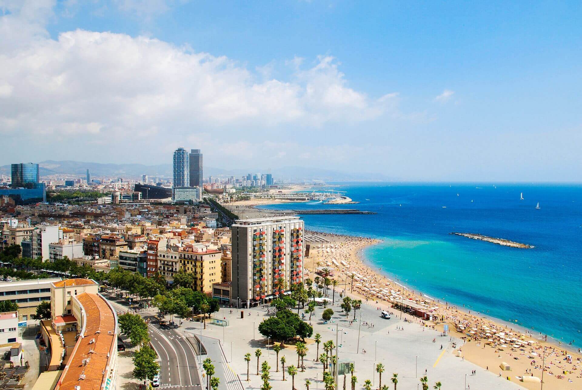Der Küstenabschnitt von Barcelona in Spanien