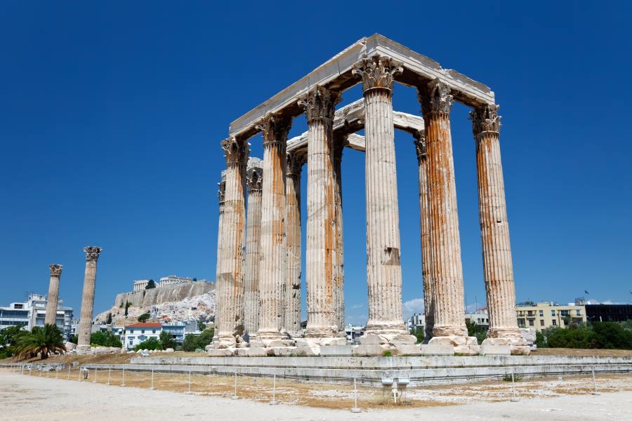 Ruinen des Olympieion in Athen, griechenland
