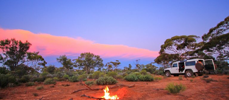 Evening fire in Australian outback